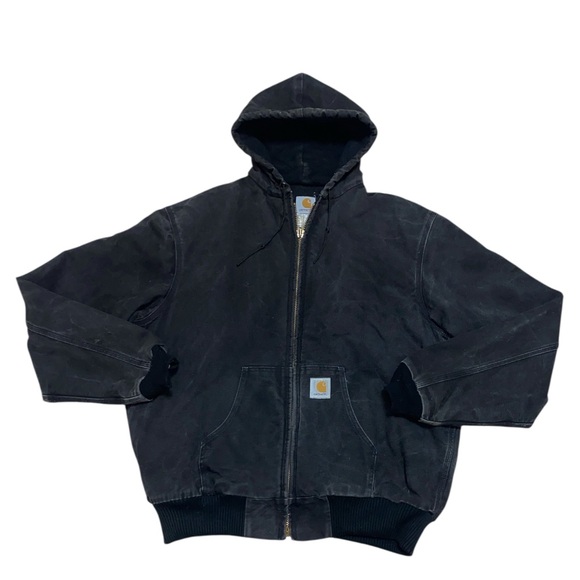 Vintage 90’s Carhartt Active Jacket Union Made in USA Sz XL Quilted Lined Black